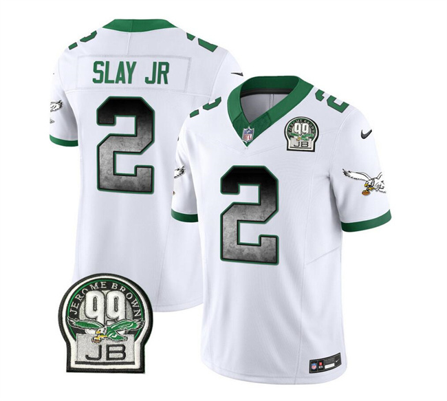 Men's Philadelphia Eagles #2 Darius Slay JR White 2023 F.U.S.E. Throwback Vapor Untouchable Limited Football Stitched Jersey